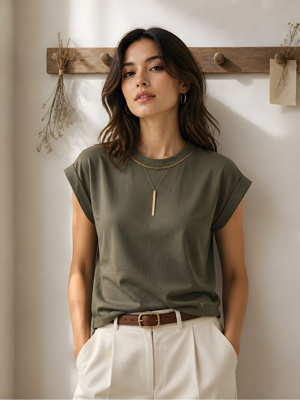 Michael Kors Olive Green Short Sleeve Tee